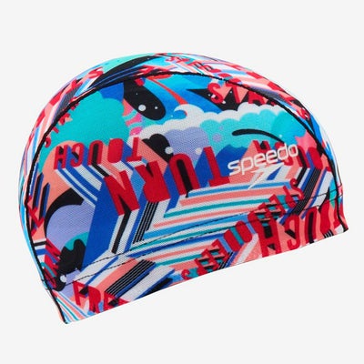 スピードSPEEDOスイムフィットネス競泳キャップワーディングストライプスメッシュキャップWORDINGSTRMESHCSE12606-RE
