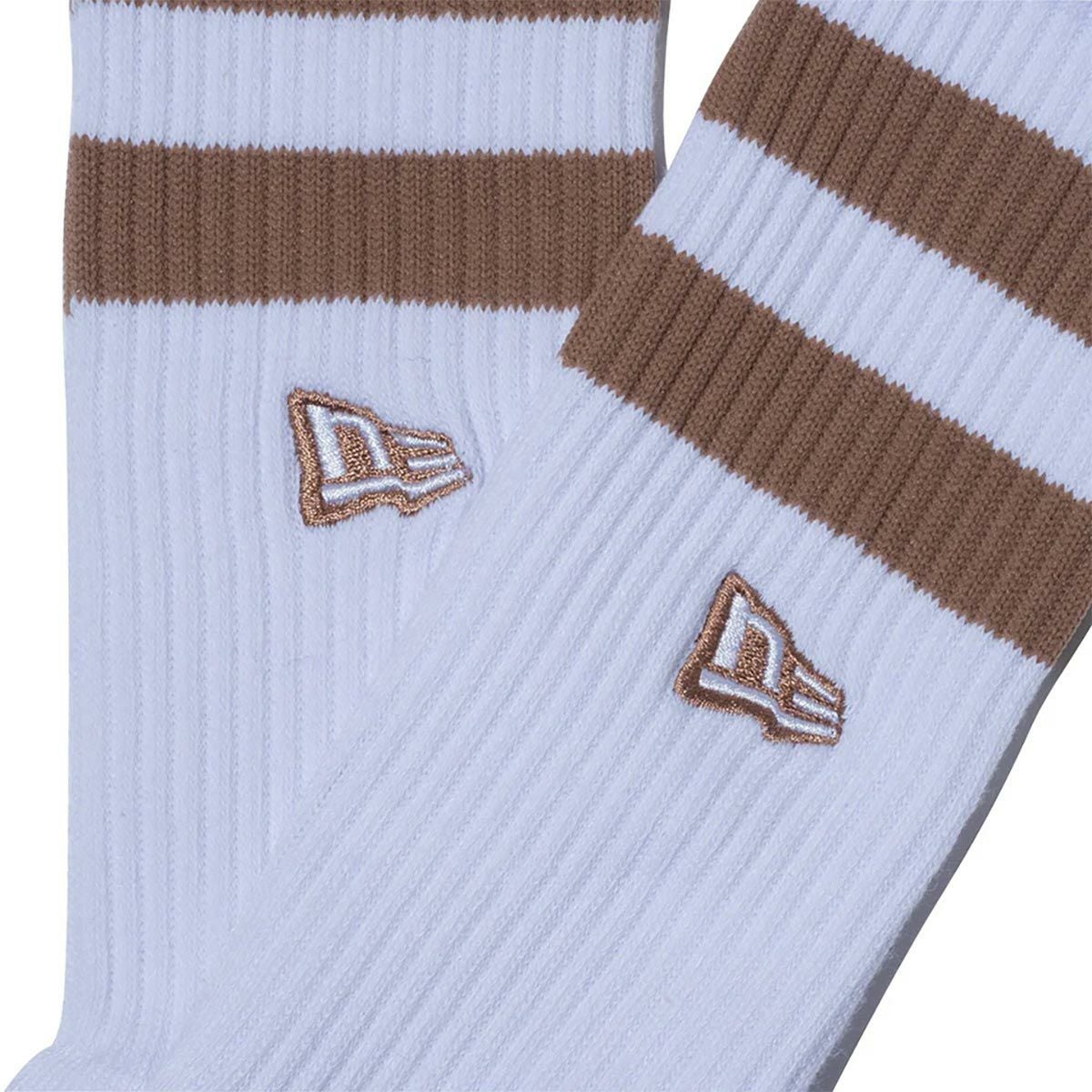 ニューエラNEWERAサーフィンサーフソックス靴下ソックスクルー2ペアラインフラッグロゴエンブロイダリーベージュ/ダークグリーン14518184メンズレディースユニセックス26SP春夏