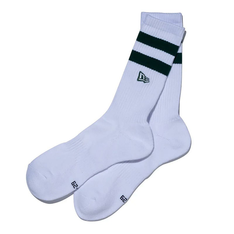 ニューエラNEWERAサーフィンサーフソックス靴下ソックスクルー2ペアラインフラッグロゴエンブロイダリーベージュ/ダークグリーン14518184メンズレディースユニセックス26SP春夏