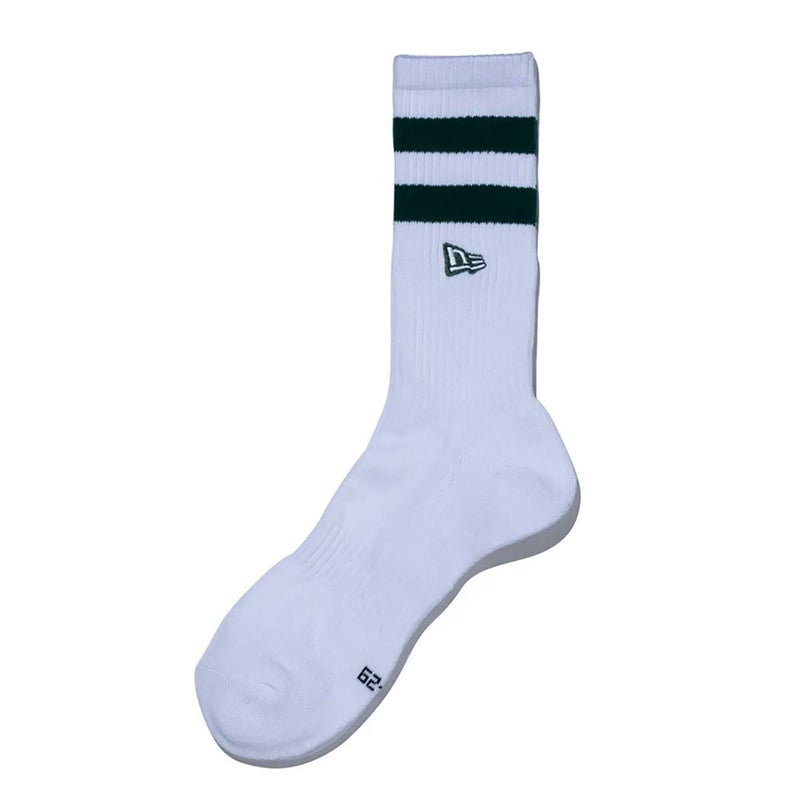 ニューエラNEWERAサーフィンサーフソックス靴下ソックスクルー2ペアラインフラッグロゴエンブロイダリーベージュ/ダークグリーン14518184メンズレディースユニセックス26SP春夏