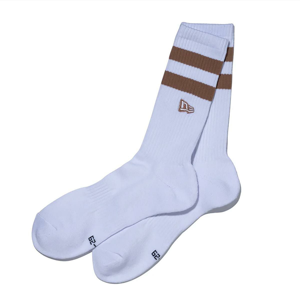 ニューエラNEWERAサーフィンサーフソックス靴下ソックスクルー2ペアラインフラッグロゴエンブロイダリーベージュ/ダークグリーン14518184メンズレディースユニセックス26SP春夏