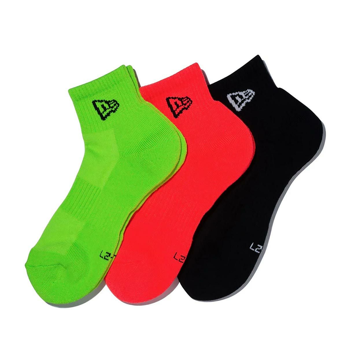 ニューエラNEWERAサーフィンサーフソックス靴下ソックスアンクル3ペアブラック/ネオンオレンジ/ネオングリーン14518190メンズレディースユニセックス26SP春夏