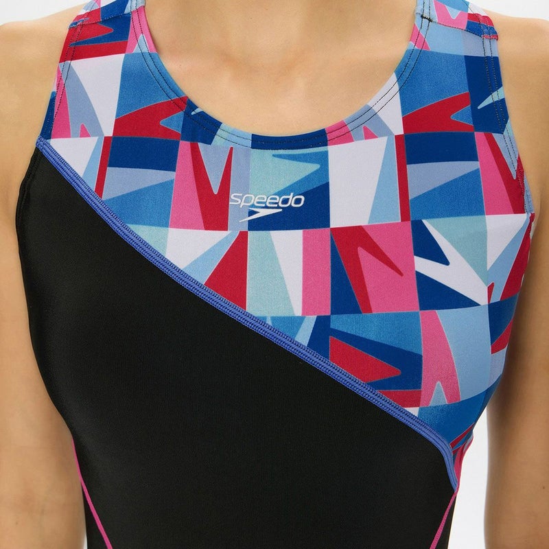 スピードSPEEDOスイムフィットネス競泳水着パズルルースンニースキンSFW12611-REレディース女性26S1