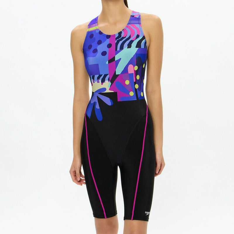 スピードSPEEDOスイムフィットネス競泳水着ウォーターファンルースンニースキンSFW12613-BLレディース女性26S1