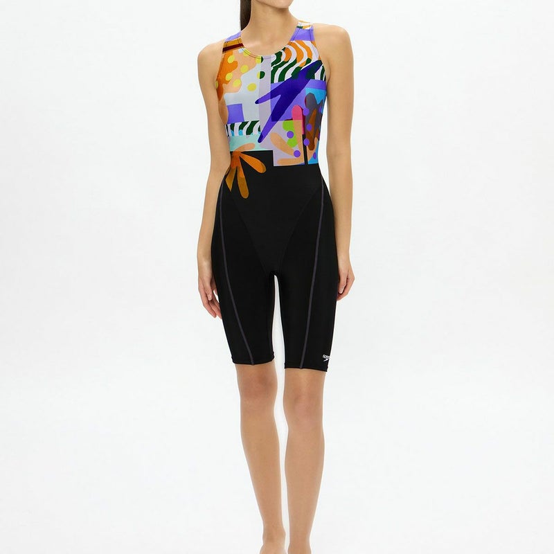 スピードSPEEDOスイムフィットネス競泳水着ウォーターファンルースンニースキンSFW12613-YEレディース女性26S1