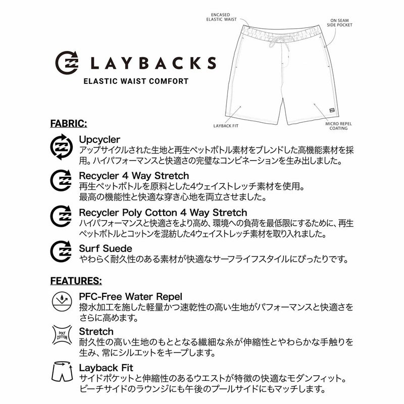 ビラボンBILLABONGサーフィンサーフ水着ボードショーツトランクス海パンGOODTIMESLAYBACKSBG011518メンズ男性26SP春夏