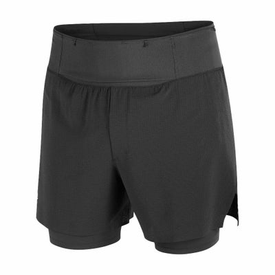 サロモンSALOMONランニングウェアボトムスショートハーフパンツ短パンSENSEAERO2IN1TRAIL5"LC2768900メンズ男性26SP春夏