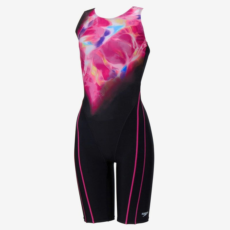 スピードSPEEDOスイムフィットネス競泳水着カラーオブウェーブスルースンニースキンSFW12612-PNレディース女性26S1