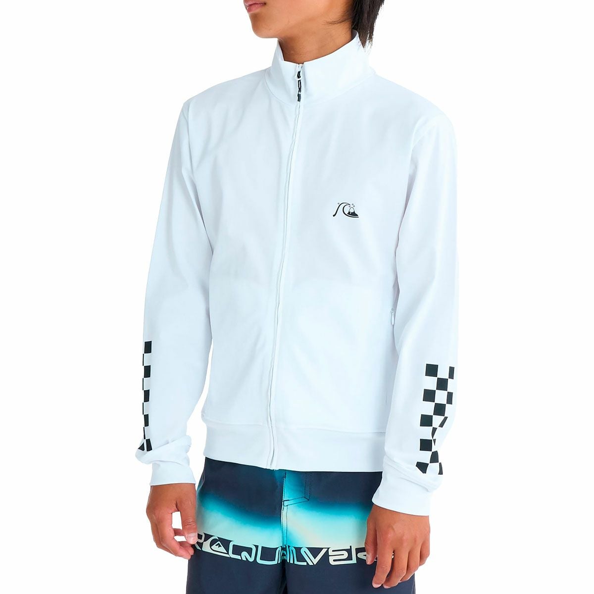 新品未使用クイックシルバー LBシングルフィン9,5　トロピカルデザイン クイックシルバー Quiksilver ジュニア CHECKER ZIP YOUTH ジップ