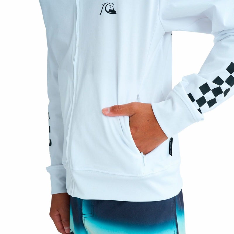 クイックシルバーQuiksilverサーフィンサーフラッシュガードUVカットCHECKERZIPYOUTHジップラッシュガードKLY261006ジュニアキッズ子ども男の子女の子26SP春夏