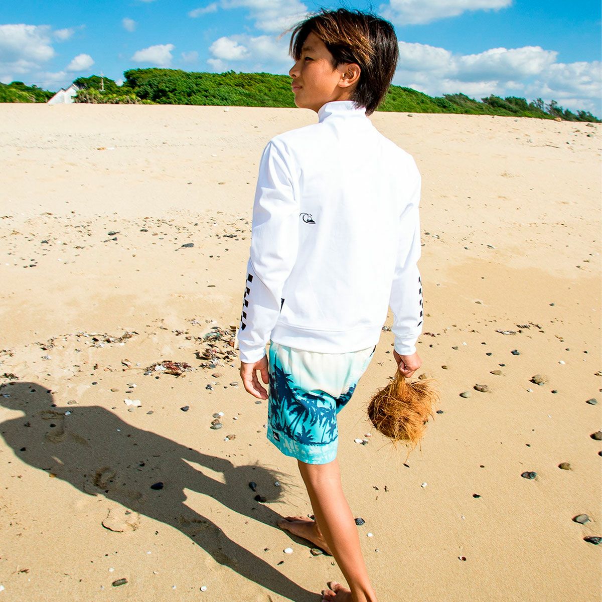 クイックシルバーQuiksilverサーフィンサーフラッシュガードUVカットCHECKERZIPYOUTHジップラッシュガードKLY261006ジュニアキッズ子ども男の子女の子26SP春夏