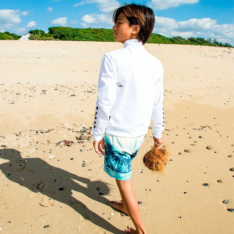 クイックシルバーQuiksilverサーフィンサーフラッシュガードUVカットCHECKERZIPYOUTHジップラッシュガードKLY261006ジュニアキッズ子ども男の子女の子26SP春夏