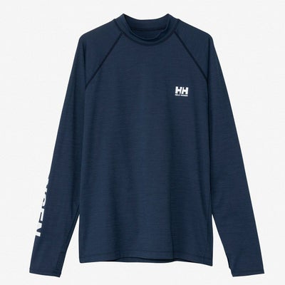 ヘリーハンセンHELLYHANSENアウトドアカジュアルラッシュガードUVカットロングスリーブレターラッシュガードL/SLETTERRASHHE82637-ONメンズレディースユニセックス26SS春夏