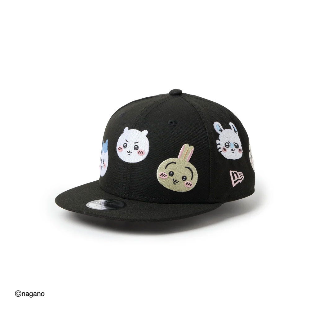 ニューエラNEWERAアウトドアカジュアル帽子キャップキッズYouth9FIFTYちいかわ/キャラALLOVERブラック14864474ジュニアキッズ子ども男の子女の子26SP春夏