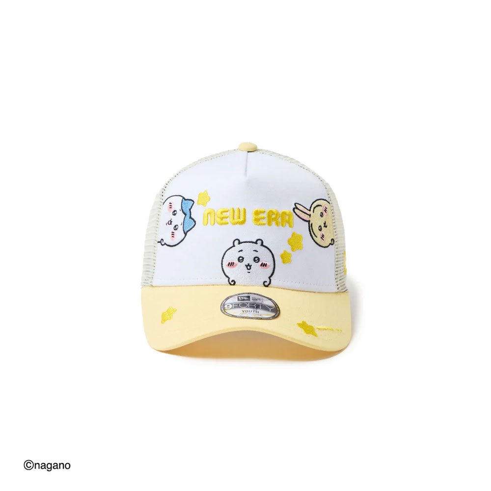 ニューエラNEWERAアウトドアカジュアル帽子キャップキッズYouth9FORTYA-Frameトラッカーちいかわ/ちいかわ・ハチワレ・うさぎホワイト/ソフトイエロー14864476ジュニアキッズ子ども男の子女の子26SP春夏