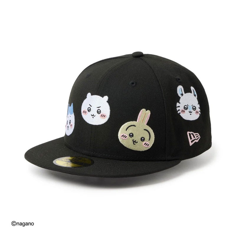 ニューエラNEWERAアウトドアカジュアル帽子キャップ59FIFTYちいかわ/キャラALLOVERブラック14864521メンズレディースユニセックス26SP春夏