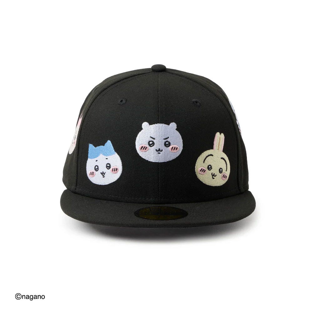 ニューエラNEWERAアウトドアカジュアル帽子キャップ59FIFTYちいかわ/キャラALLOVERブラック14864521メンズレディースユニセックス26SP春夏