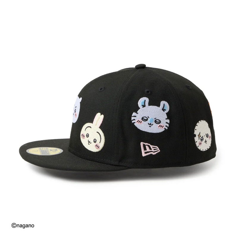 ニューエラNEWERAアウトドアカジュアル帽子キャップ59FIFTYちいかわ/キャラALLOVERブラック14864521メンズレディースユニセックス26SP春夏