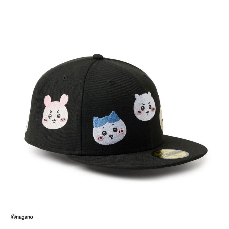 ニューエラNEWERAアウトドアカジュアル帽子キャップ59FIFTYちいかわ/キャラALLOVERブラック14864521メンズレディースユニセックス26SP春夏
