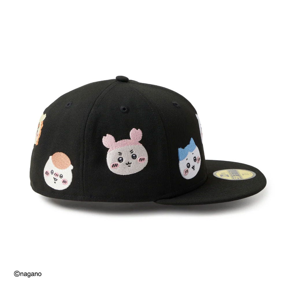 ニューエラNEWERAアウトドアカジュアル帽子キャップ59FIFTYちいかわ/キャラALLOVERブラック14864521メンズレディースユニセックス26SP春夏