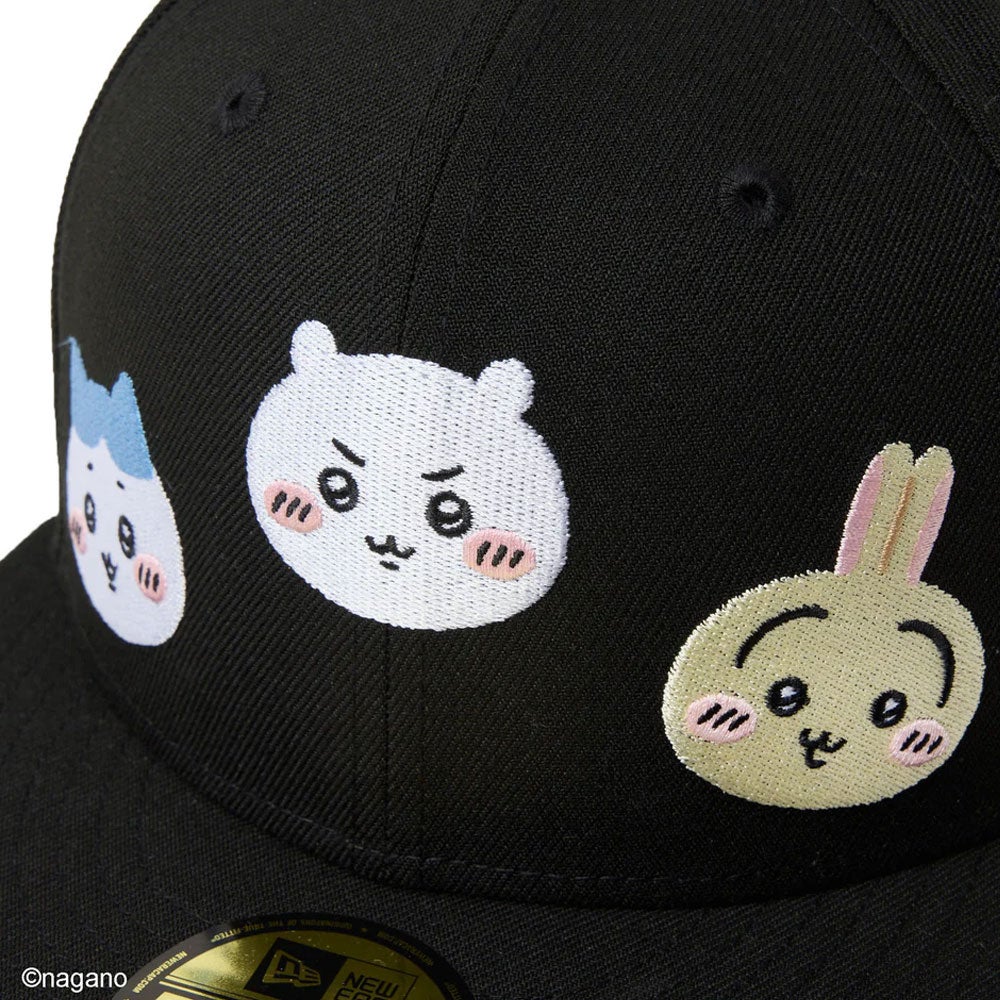 ニューエラNEWERAアウトドアカジュアル帽子キャップ59FIFTYちいかわ/キャラALLOVERブラック14864521メンズレディースユニセックス26SP春夏