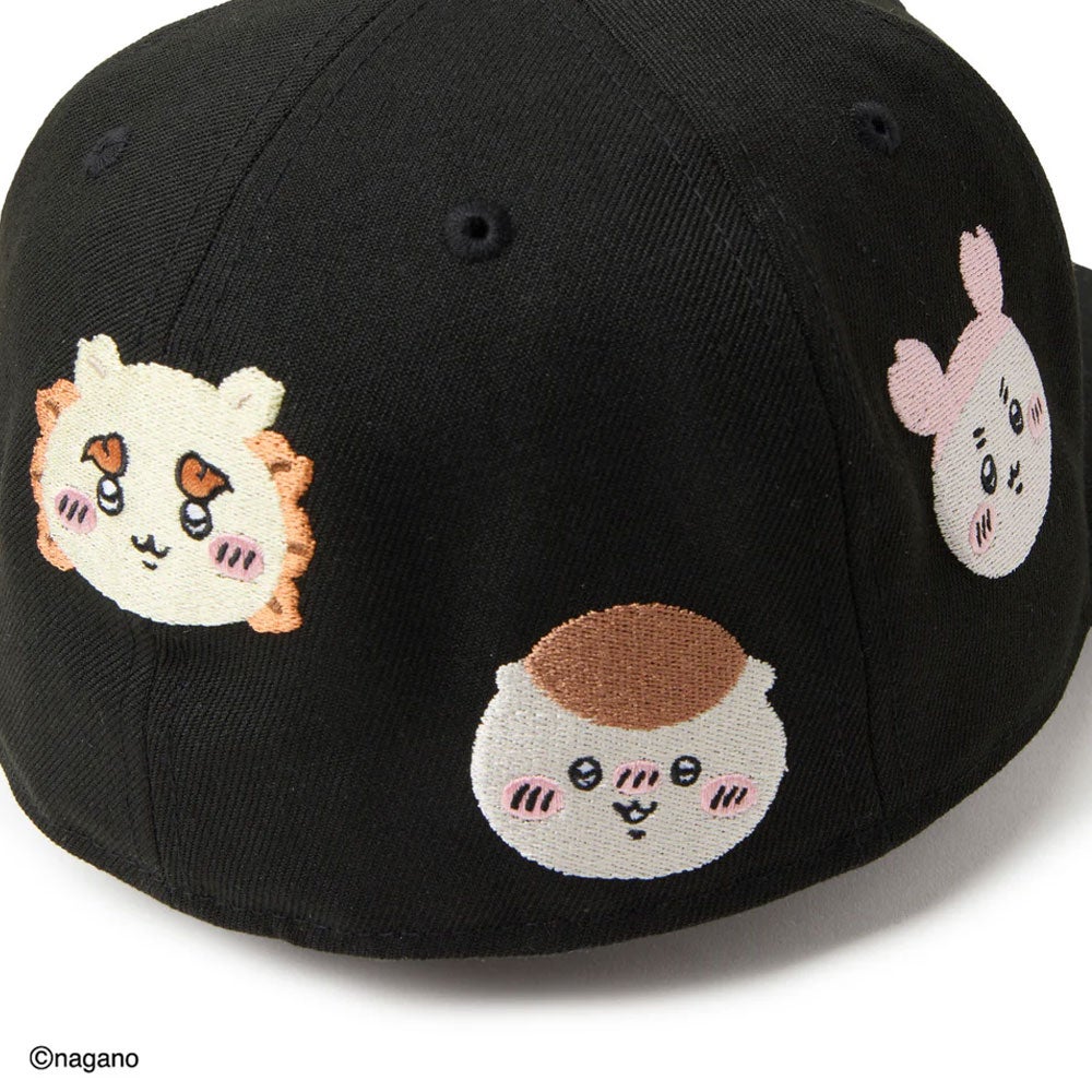 ニューエラNEWERAアウトドアカジュアル帽子キャップ59FIFTYちいかわ/キャラALLOVERブラック14864521メンズレディースユニセックス26SP春夏