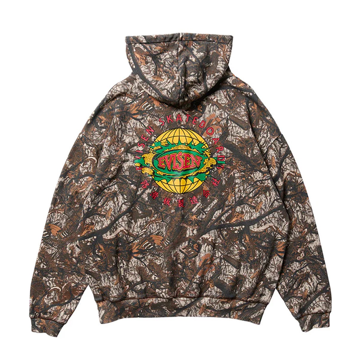 エビセンEVISENスケボースケートボードウェアスウェットパーカーSUSHICAMOHOODIE26SS-SW03メンズ男性26SP春夏