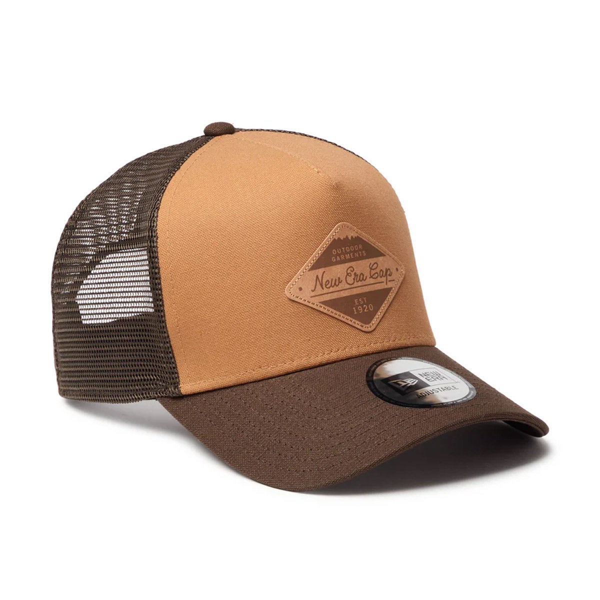 ニューエラNEWERAアウトドアカジュアル帽子キャップ9FORTYA-FrameトラッカーDuckCanvasライトブロンズ/ウォルナット14774383メンズレディースユニセックス26SP春夏