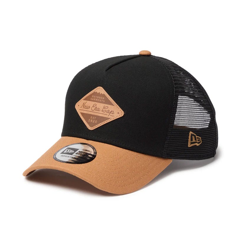 ニューエラNEWERAアウトドアカジュアル帽子キャップ9FORTYA-FrameトラッカーDuckCanvasブラック/ライトブロンズ14774385メンズレディースユニセックス26SP春夏