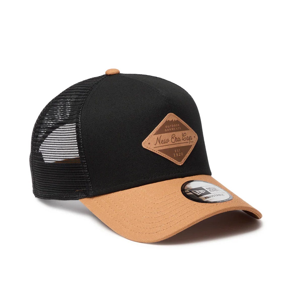 ニューエラNEWERAアウトドアカジュアル帽子キャップ9FORTYA-FrameトラッカーDuckCanvasブラック/ライトブロンズ14774385メンズレディースユニセックス26SP春夏
