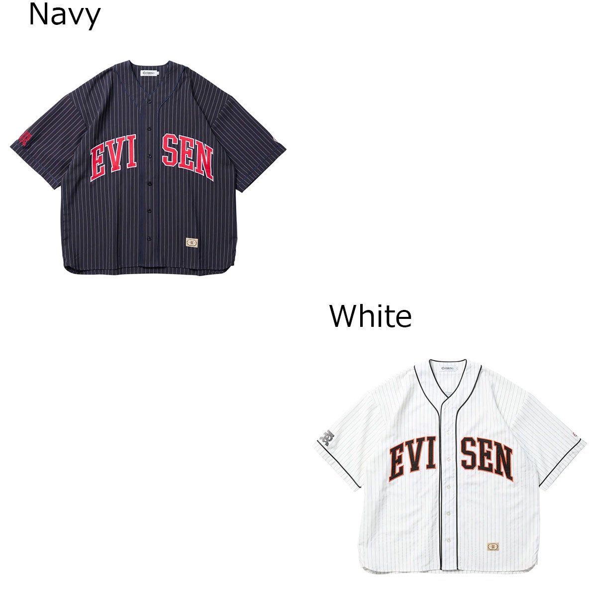 エビセンEVISENスケボースケートボードウェア半袖シャツOFFICIALREPLICABASEBALLSHIRT26SS-S03メンズ男性26SP春夏