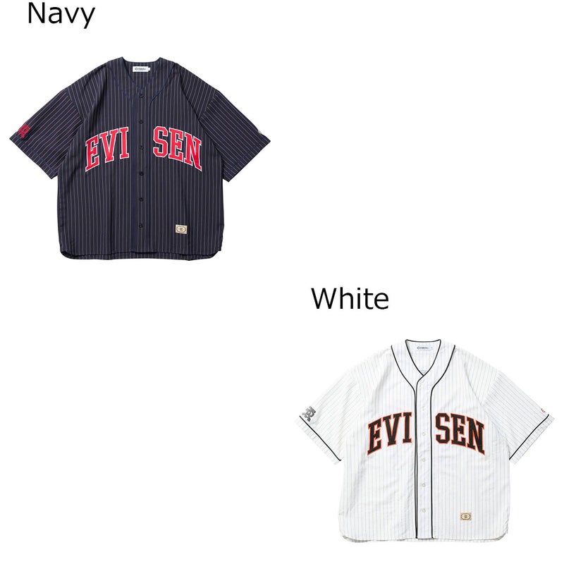エビセンEVISENスケボースケートボードウェア半袖シャツOFFICIALREPLICABASEBALLSHIRT26SS-S03メンズ男性26SP春夏