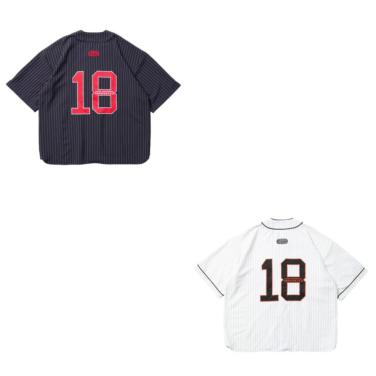 エビセンEVISENスケボースケートボードウェア半袖シャツOFFICIALREPLICABASEBALLSHIRT26SS-S03メンズ男性26SP春夏
