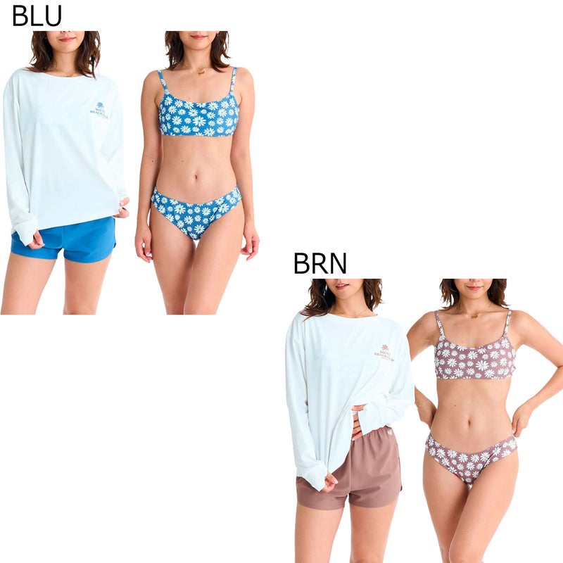 ロキシーROXYサーフィンサーフ水着CORALDAYS4点セット長袖ラッシュTボードショーツ付きビキニセットRSW261007レディース女性26SP春夏
