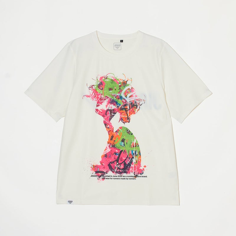 ジンガーJINGERランニングウェア半袖TシャツランニングTシャツJ-1051-WHTPNKメンズレディースユニセックス26SP春夏