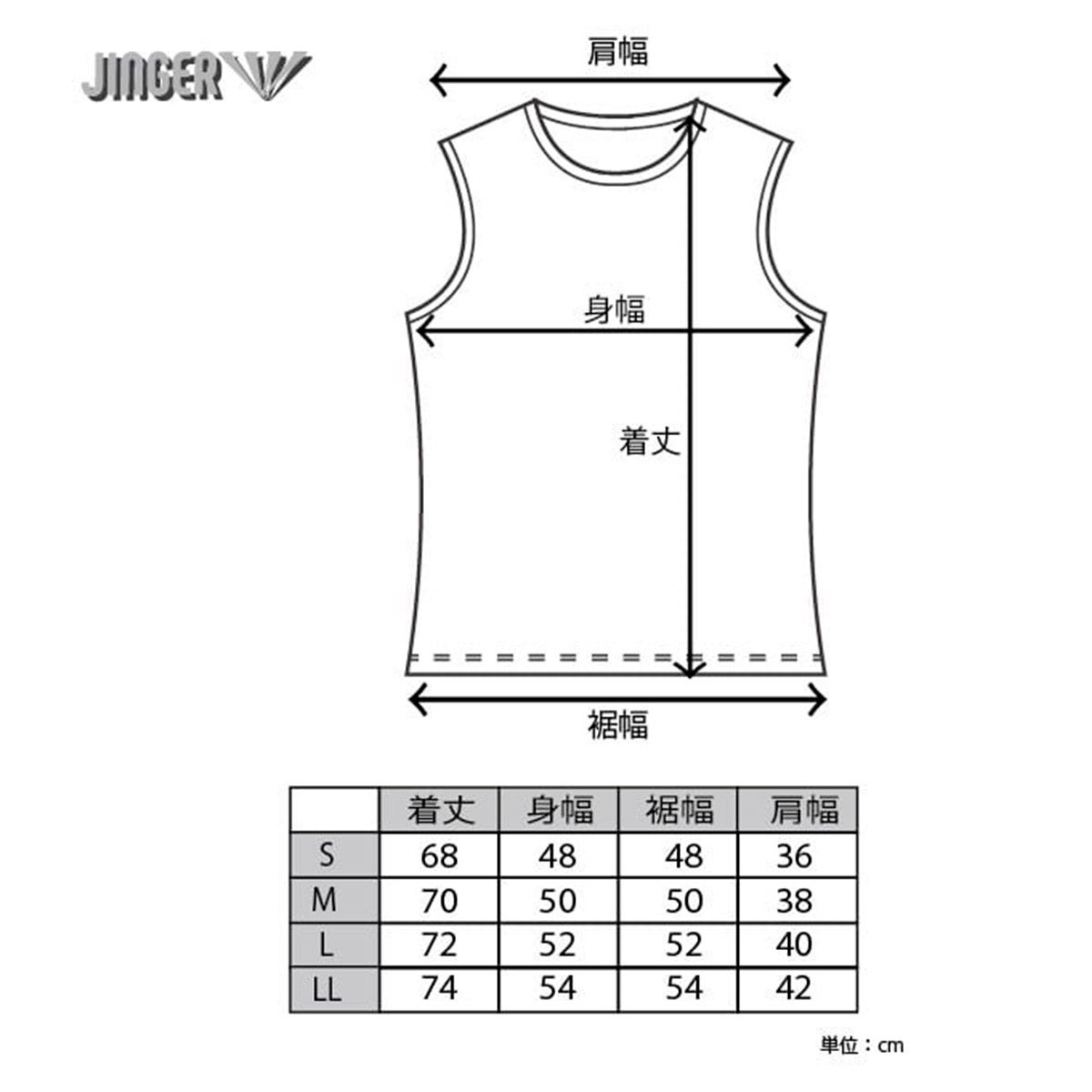ジンガー JINGER メンズ ノースリーブシャツ ノースリーブ JM-6030-BLK