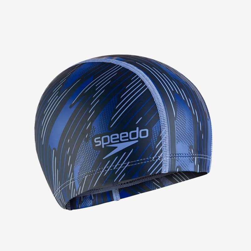スピードSPEEDOスイムフィットネス競泳キャッププリントシリコーンコーティングキャップSE12616-NB