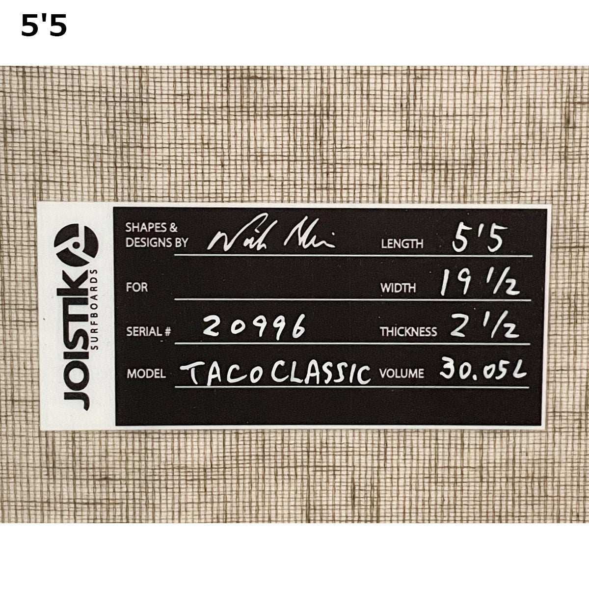 ジョイスティック JOISTIK ショートボード TACO CLASSIC FLAX BOX SIDE