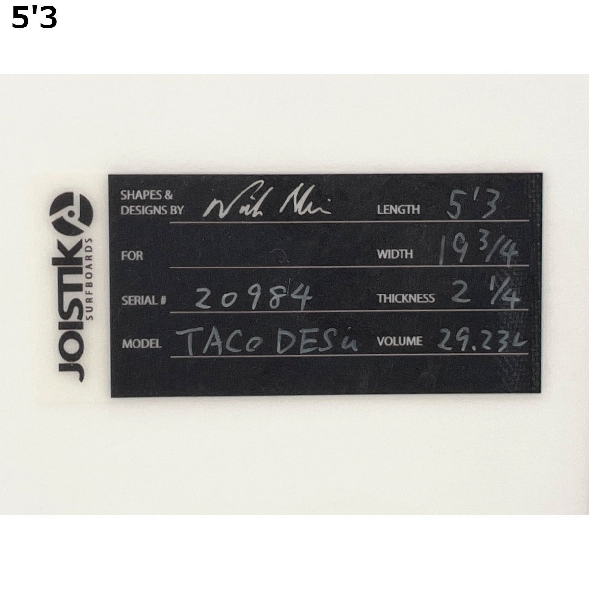 ジョイスティック JOISTIK ショートボード TACO DESU KARBO LOAD