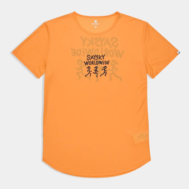 セイスカイSAYSKYランニングウェア半袖TシャツStatementFlowT-shirt-OrangeSM25027C419メンズ男性26SP春夏