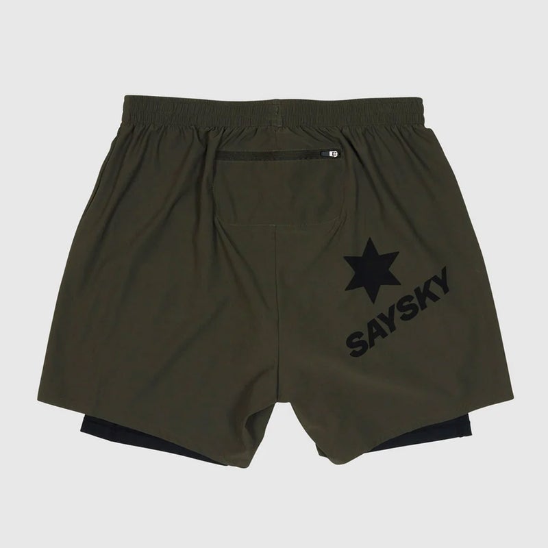 セイスカイSAYSKYランニングウェアボトムスショートハーフパンツ短パンPace2-in-1Shorts5``-GreeSM40002C301メンズ男性26SP春夏