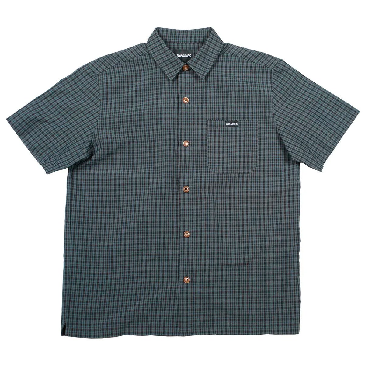 セオリーズTHEORIESスケボースケートボードウェア半袖シャツAVIGNONFlannelButtonUpAzureBlue36391SE80204メンズ男性26SP春夏