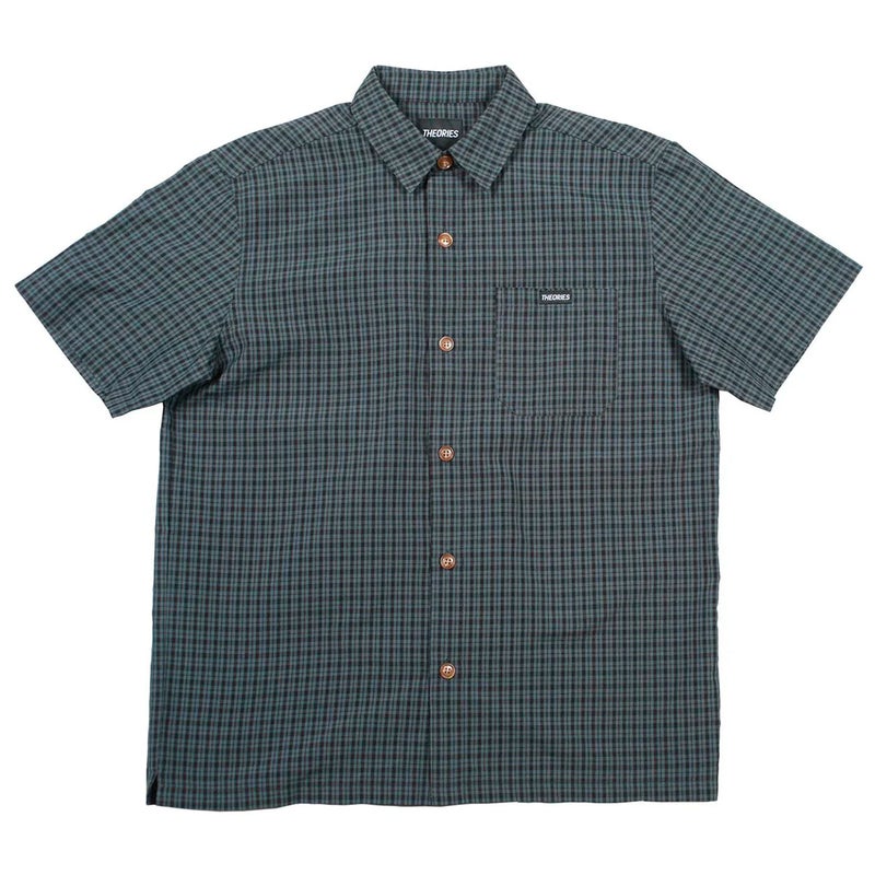 セオリーズTHEORIESスケボースケートボードウェア半袖シャツAVIGNONFlannelButtonUpAzureBlue36391SE80204メンズ男性26SP春夏