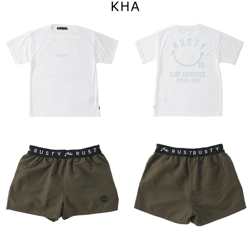 ラスティRUSTYサーフィンサーフ水着ニコちゃんラッシュTシャツ付き4点セット964806ジュニアキッズ子ども女の子