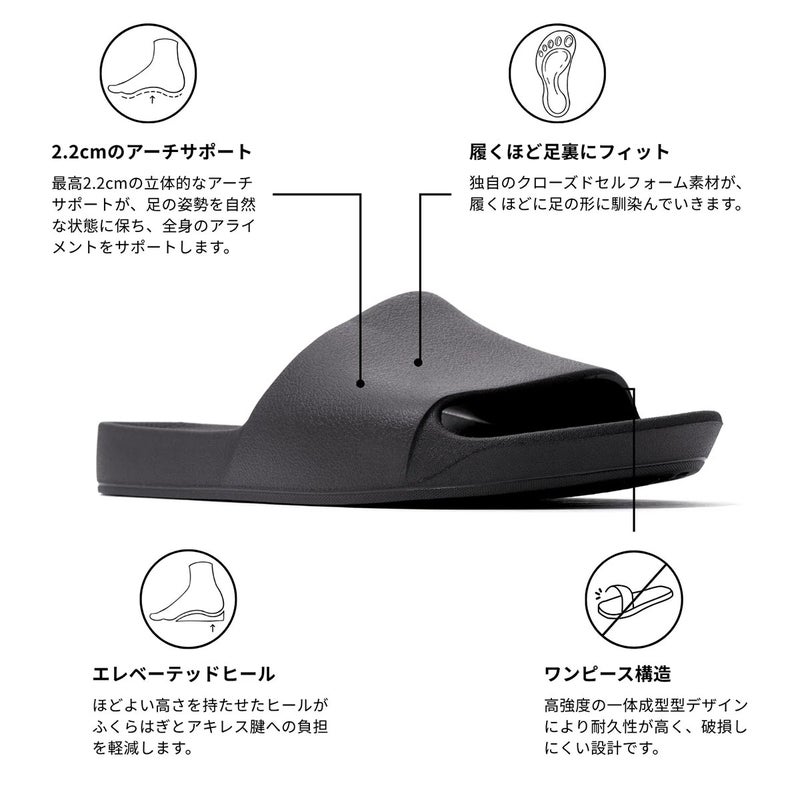 アーチーズArchiesスポーツサンダル靴アーチサポートスライドサンダルACHT002メンズレディースユニセックス26SU春夏
