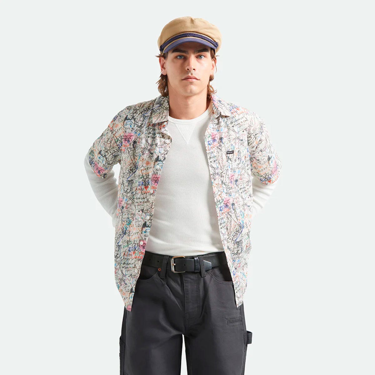 ★ SCOTT STORM ライオンプリント 半袖シャツ　1枚 セール20%OFF】ブリクストン BRIXTON メンズ 半袖シャツ CRU PRINT S/S