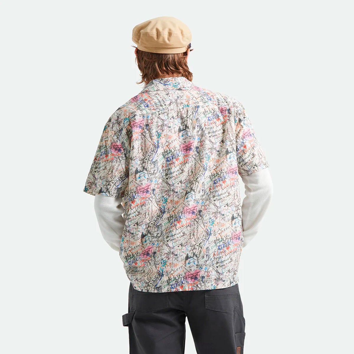 ブリクストンBRIXTONスケボースケートボードウェア半袖シャツCRUPRINTS/SWVN22910メンズ男性26SP春夏