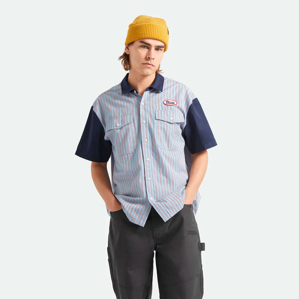 ブリクストンBRIXTONスケボースケートボードウェア半袖シャツBUILDERSOLSONS/SWVN22916メンズ男性26SP春夏