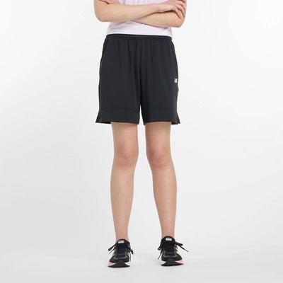 ニューバランスNewBalanceジムフィットネスヨガウェアボトムスショートハーフパンツ短パンSportジャージショーツパンツインナー無しAWS53401-BKレディース女性26SP春夏