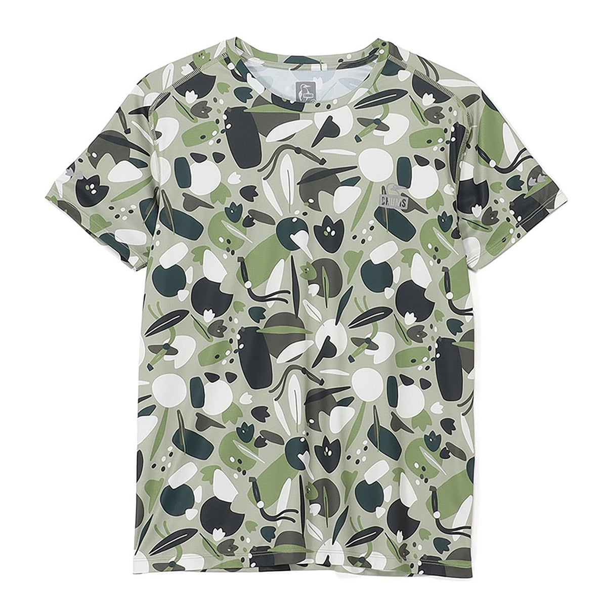 チャムスCHUMSランニングウェア半袖TシャツパターンドTシャツCH11-2641レディース女性26SP春夏